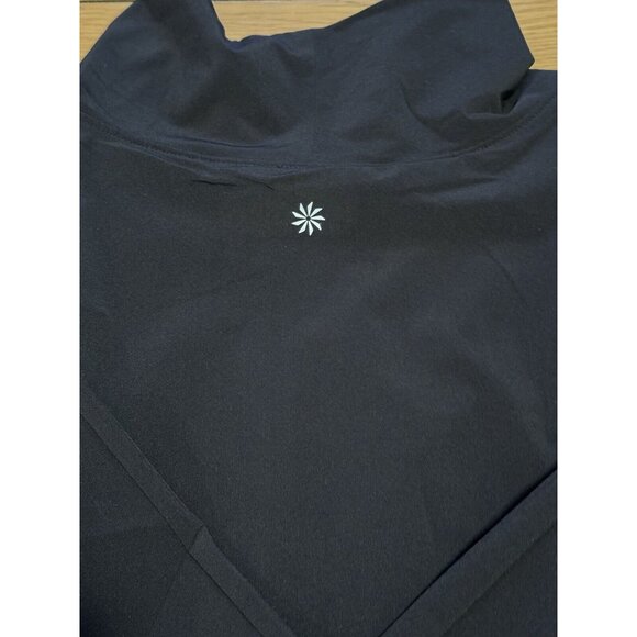 Athleta Layered Shirt‎ Scrunch Bottom Size Medium Black Polyester Blend Preppy - Picture 14 of 15